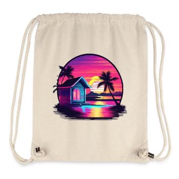 Lakeside House / Cabin / Lake / Mountains / Nature /Forest - Stanley/Stella Recycled Gym Bag - natural - Front