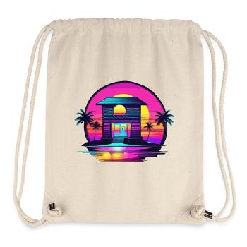 Lakeside House / Cabin / Lake / Mountains / Nature /Forest - Stanley/Stella Recycled Gym Bag - natural - Front