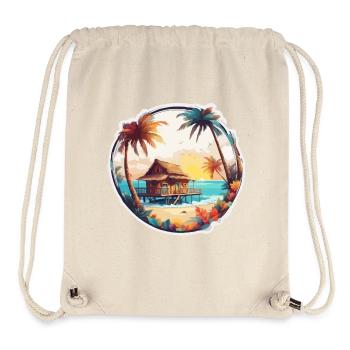 Lakeside House / Cabin / Lake / Mountains / Nature /Forest - Stanley/Stella Recycled Gym Bag - natural - Front