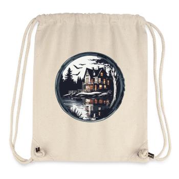 Lakeside House / Cabin / Lake / Mountains / Nature /Forest - Stanley/Stella Recycled Gym Bag - natural - Front