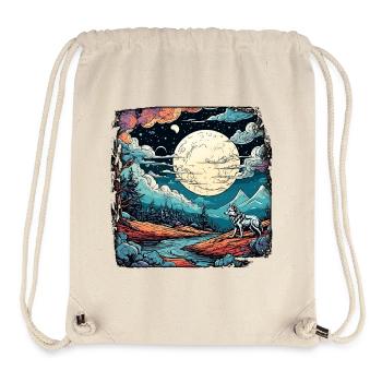 Loup / Meute / Forêt / Sauvage / Faune / Hurlement - Sac à cordon recyclé Stanley/Stella - blanc naturel - Devant
