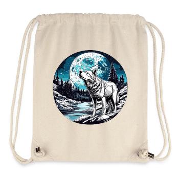 Loup / Meute / Forêt / Sauvage / Faune / Hurlement - Sac à cordon recyclé Stanley/Stella - blanc naturel - Devant
