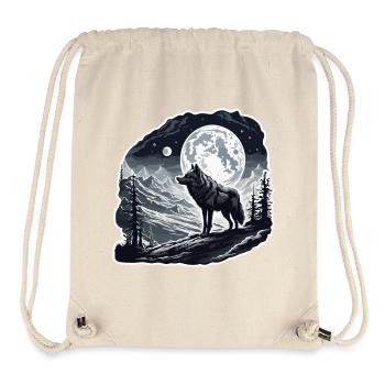 Loup / Meute / Forêt / Sauvage / Faune / Hurlement - Sac à cordon recyclé Stanley/Stella - blanc naturel - Devant