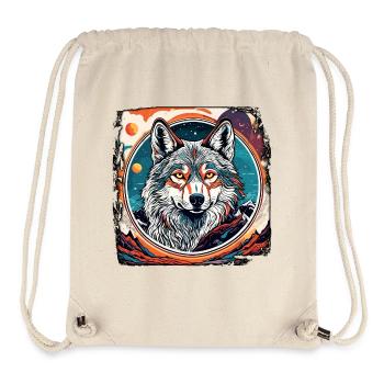 Loup / Meute / Forêt / Sauvage / Faune / Hurlement - Sac à cordon recyclé Stanley/Stella - blanc naturel - Devant