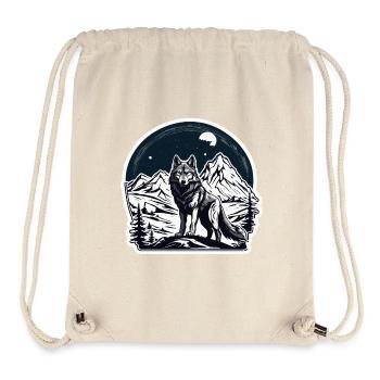 Loup / Meute / Forêt / Sauvage / Faune / Hurlement - Sac à cordon recyclé Stanley/Stella - blanc naturel - Devant