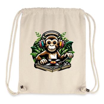 Jungle Grooves: The Vinyl Vibes Monkey - Stanley/Stella Recycled Gym Bag - natural - Front