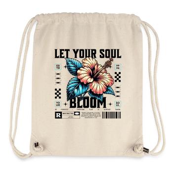 Hibiskus Blau Tropenblüte Let your soul bloom - Stanley/Stella recycelter Gym Bag - Naturweiß - Vorne