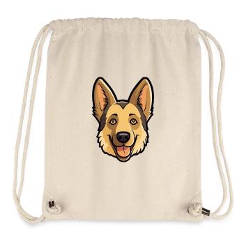Deutscher Schäferhund Rasse Aquarell Karikatur Kawai - Stanley/Stella recycelter Gym Bag - Naturweiß - Vorne