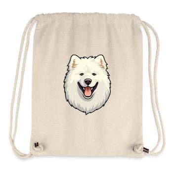 Samoyed Dog Breed Watercolor Cartoon Kawaii Clipar - Stanley/Stella Recycled Gym Bag - natural - Front