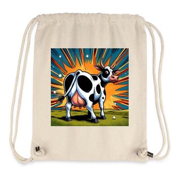 Kuh von hinten - Stanley/Stella recycelter Gym Bag - Naturweiß - Vorne