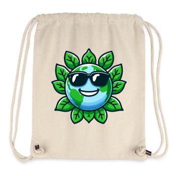 Cool Planet : la Terre respectueuse de l’environnement - Sac à cordon recyclé Stanley/Stella - blanc naturel - Devant