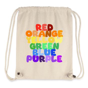 Série Rainbow Color Words - Sac à cordon recyclé Stanley/Stella - blanc naturel - Devant