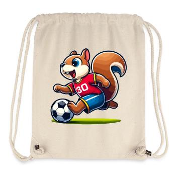 Scamper Striker: Das Fußball-Eichhörnchen - Stanley/Stella recycelter Gym Bag - Naturweiß - Vorne