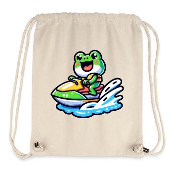 Splashy Frog: Wasserscooter-Eskapaden - Stanley/Stella recycelter Gym Bag - Naturweiß - Vorne