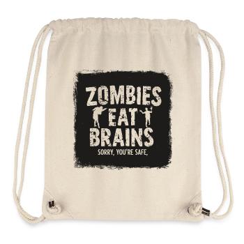 Zombies Eat Brains Funny Saying Sayings Quote - Stanley/Stella Recycled Gym Bag - natural - Front