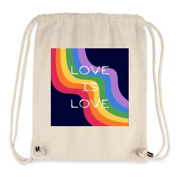 L’amour est l’amour. Design arc-en-ciel. - Sac à cordon recyclé Stanley/Stella - blanc naturel - Devant