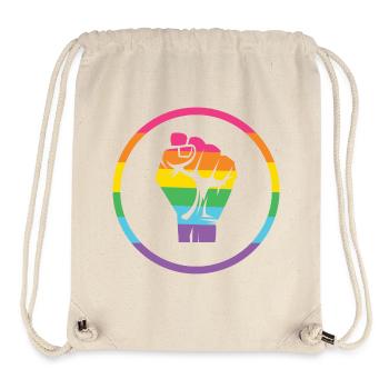 Mois de la fierté LGBTQ - Fierté ! - Sac à cordon recyclé Stanley/Stella - blanc naturel - Devant