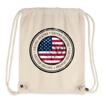 US Flag Map Round Emblem - Stanley/Stella Recycled Gym Bag - natural - Front