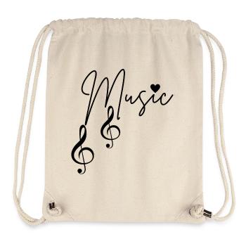 Notes de musique - Sac à cordon recyclé Stanley/Stella - blanc naturel - Devant