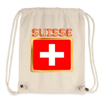 SCHWEIZER FLAGGE - Stanley/Stella recycelter Gym Bag - Naturweiß - Vorne