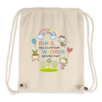 Dire adieu à la garderie | Enfants - Arc-en-ciel - Fleurs - Sac à cordon recyclé Stanley/Stella - blanc naturel - Devant