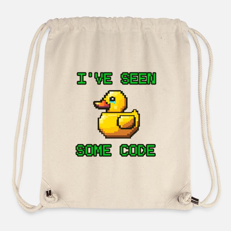 Pixel Duck J’ai vu du code - Sac à cordon recyclé Stanley/Stella - blanc naturel