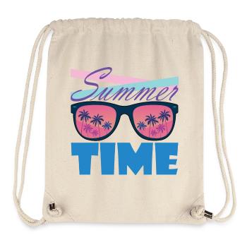 Sommerzeit Palmen-Sonnenbrille - Stanley/Stella recycelter Gym Bag - Naturweiß - Vorne