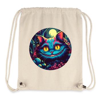 Chat du Cheshire Alice au pays des merveilles Forêt magique - Sac à cordon recyclé Stanley/Stella - blanc naturel - Devant