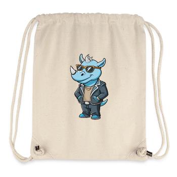 Rhino Funny Cartoon Kawaii Jacket Sunglasses - Stanley/Stella Recycled Gym Bag - natural - Front