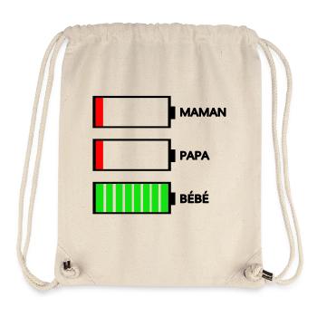 MAMAN PAPA BÉBÉ - Sac à cordon recyclé Stanley/Stella - blanc naturel - Devant
