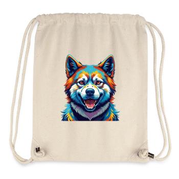 Akita Dog Breed Colorful Watercolor Cartoon Kawaii - Stanley/Stella Recycled Gym Bag - natural - Front