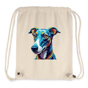 lévrier chien race dessin animé coloré kawaii - Sac à cordon recyclé Stanley/Stella - blanc naturel - Devant