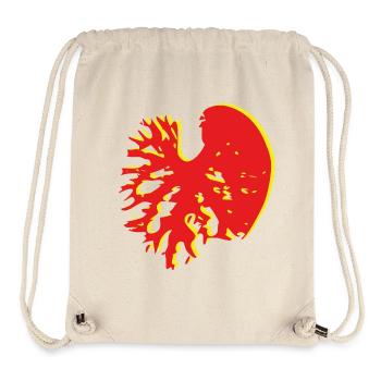 Herzblatt Rotgelb Catalpa - Stanley/Stella recycelter Gym Bag - Naturweiß - Vorne