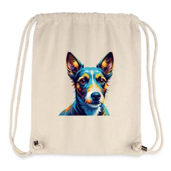 Glatter Foxterrier Hunderasse Karikatur Kawaii - Stanley/Stella recycelter Gym Bag - Naturweiß - Vorne