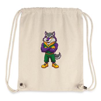 Wolf Lustige Kawaii Cartoon Figur Clipart - Stanley/Stella recycelter Gym Bag - Naturweiß - Vorne