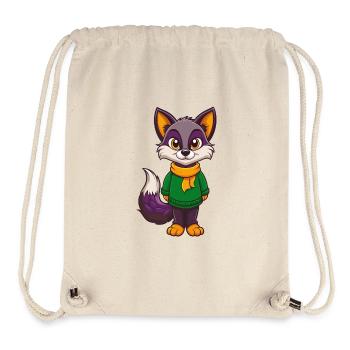 Polarfuchs Lustige Kawaii Cartoon Figur Clipart - Stanley/Stella recycelter Gym Bag - Naturweiß - Vorne