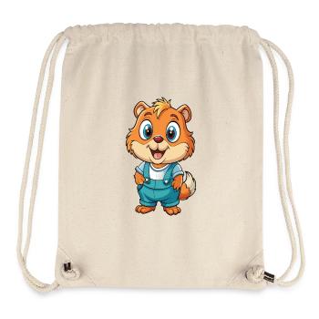 Gopher Niedliche Zeichentrickfigur Kawaii Clipart - Stanley/Stella recycelter Gym Bag - Naturweiß - Vorne