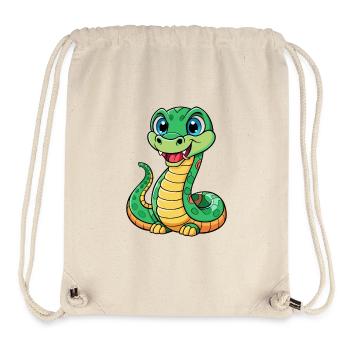 Anaconda Niedliche Zeichentrickfigur Kawaii Clipart - Stanley/Stella recycelter Gym Bag - Naturweiß - Vorne