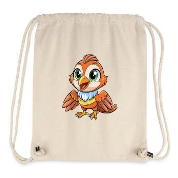 Spatz Niedliche Zeichentrickfigur Kawaii Clipart - Stanley/Stella recycelter Gym Bag - Naturweiß - Vorne