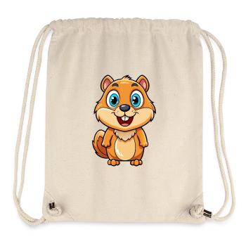 Gopher Niedliche Zeichentrickfigur Kawaii Clipart - Stanley/Stella recycelter Gym Bag - Naturweiß - Vorne