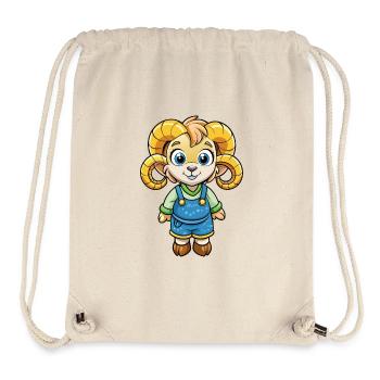 Ram Niedliche Zeichentrickfigur Kawaii Clipart - Stanley/Stella recycelter Gym Bag - Naturweiß - Vorne