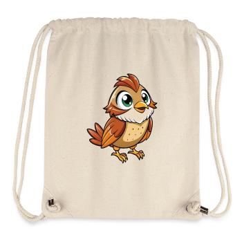 Spatz Niedliche Zeichentrickfigur Kawaii Clipart - Stanley/Stella recycelter Gym Bag - Naturweiß - Vorne