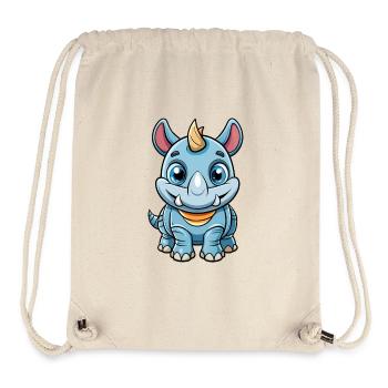 Rhino Cute Cartoon Character Kawaii Clipart - Stanley/Stella Recycled Gym Bag - natural - Front