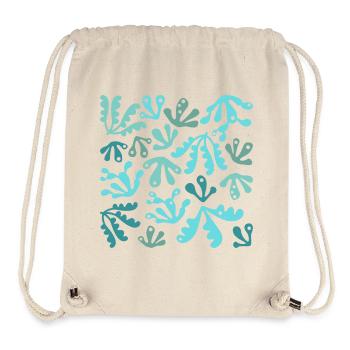Abstract Coral L Blue Turquoise Tones - Stanley/Stella Recycled Gym Bag - natural - Front