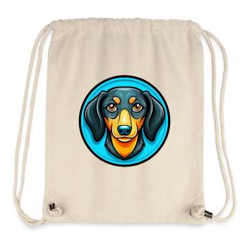Dackel Hund Bunte Kawaii Zeichentrickfigur - Stanley/Stella recycelter Gym Bag - Naturweiß - Vorne