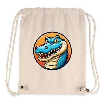 Krokodil Bunt Kawaii Cartoon Figur Tier - Stanley/Stella recycelter Gym Bag - Naturweiß - Vorne