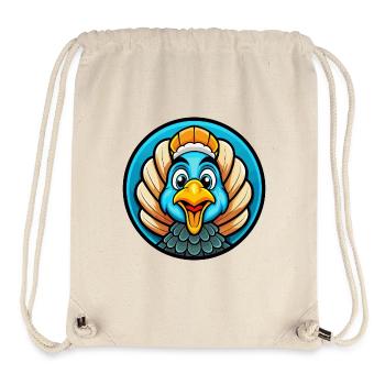 Türkei Bunte Kawaii Cartoon Figur Clipart - Stanley/Stella recycelter Gym Bag - Naturweiß - Vorne