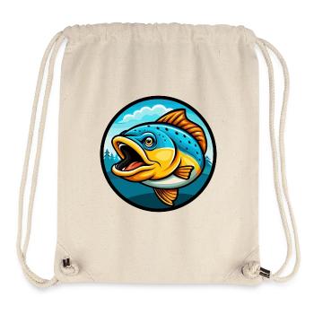 Lachs Bunte Kawaii Cartoon Figur Clipart - Stanley/Stella recycelter Gym Bag - Naturweiß - Vorne