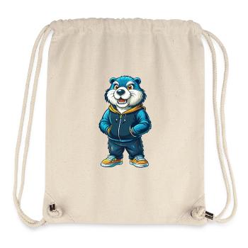 Biber Cool Kawaii Cartoon Charakter Clipart - Stanley/Stella recycelter Gym Bag - Naturweiß - Vorne