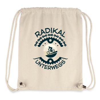 Radikal unterwegs – Lustiges Fahrrad-Design - Stanley/Stella recycelter Gym Bag - Naturweiß - Vorne